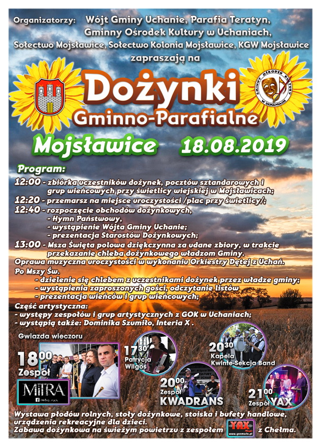 Dożynki Parafialno-Gminne w Mojsławicach 18 sierpnia 2019