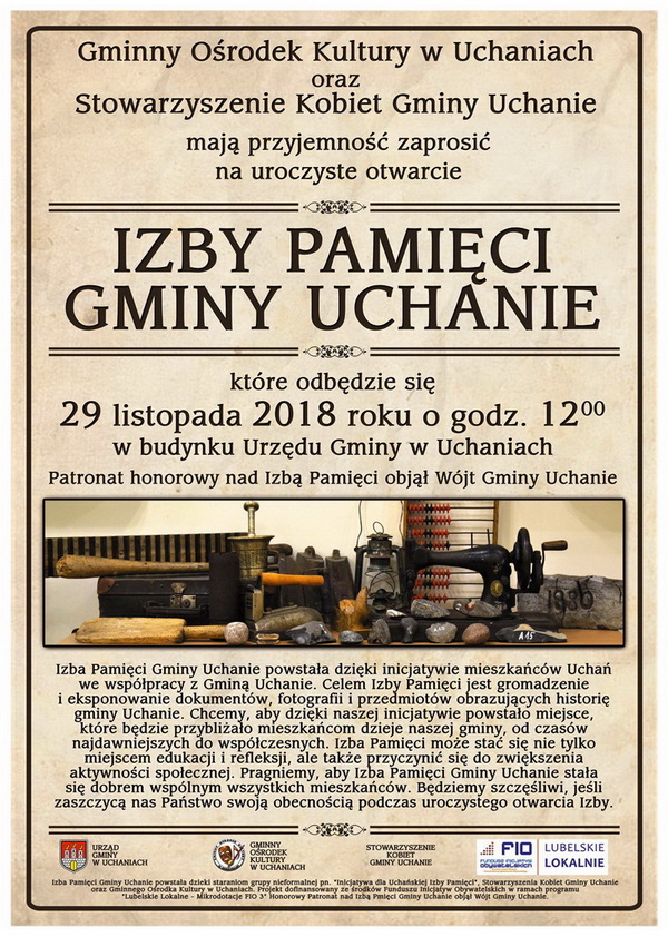 Otwarcie - Izba Pamięci Gminy Uchanie 29.11.2018