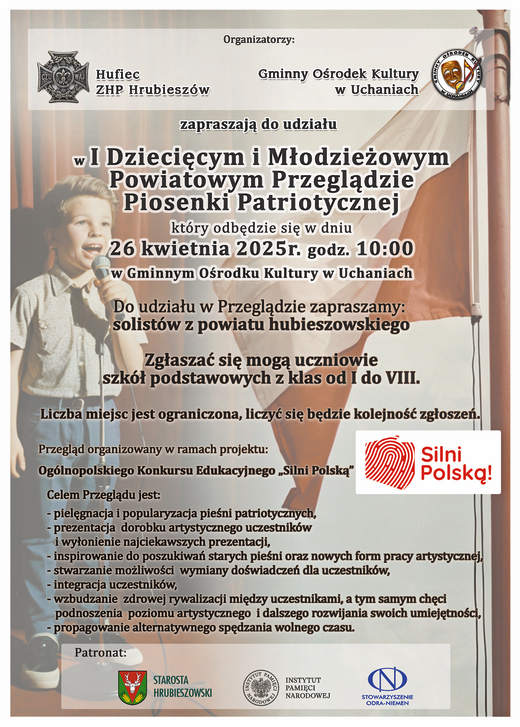 I Dziecięcy i Młodzieżowy Powiatowy Przegląd Piosenki Patriotycznej - GOK Uchanie - 26.04.2025r.