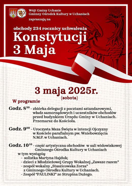 234 rocznica uchwalenia Konstytucji 3 Maja - 03.05.2025r.